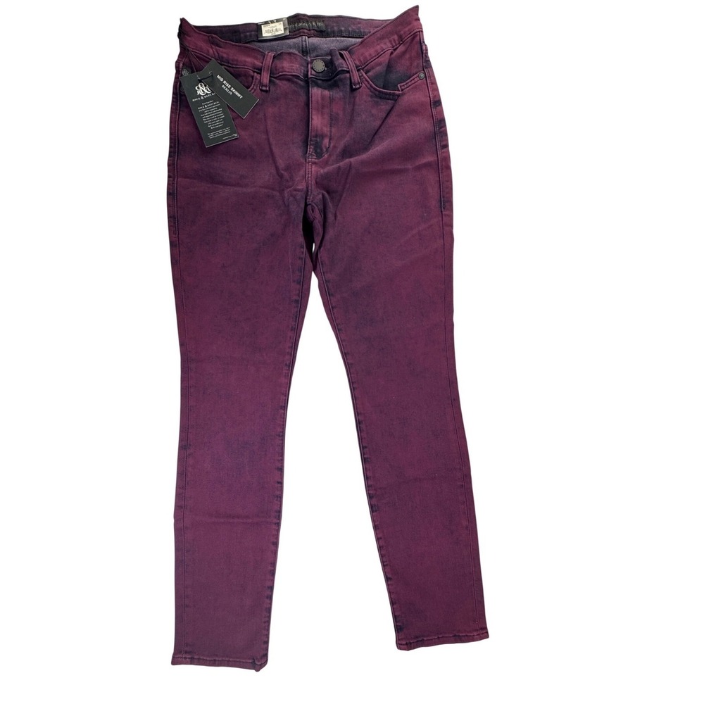 Rock & Republic Berlin Mid Rise  Acid Wash Berlin Skinny Jeans Deep Fuchsia 12 M